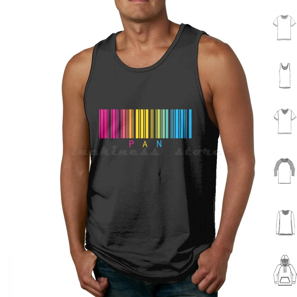 Pansexual Pride Unique Barcode Tank Tops Vest Sleeveless Pride Trans Bi Ace Pan Ally Rainbow Movement Rights Identity Gender