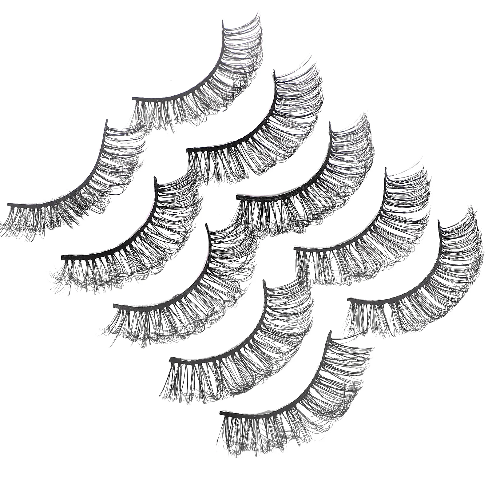 NOLITOY 5 pares de cílios postiços 5D 18 mm naturais macios e leves para uso diário inclui ferramenta aplicadora