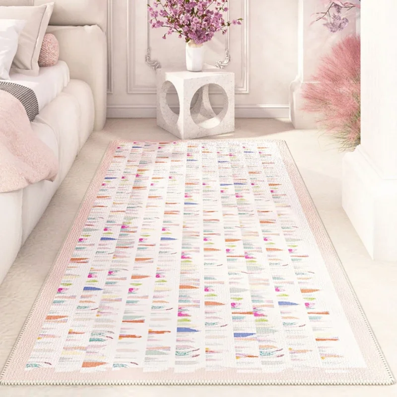 Colorful Textured Cute Style Girly Room Decoration Carpet Soft Comfortable lounge Carpets Non-slip Machine Washable Rug Alfombra