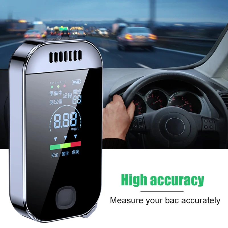 

Portable Alcohol Tester Professional Breathalyzer With LCD Display USB Rechargeable Electronic Digital Breath Alcohol Tester