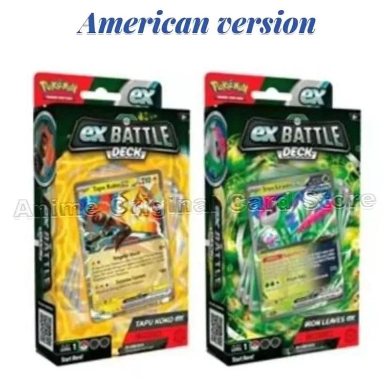 American Version Genuine Pokémon English Card PTCG Red Purple Tapu Koko Ex+Iron Leaves Ex Pre Assembly