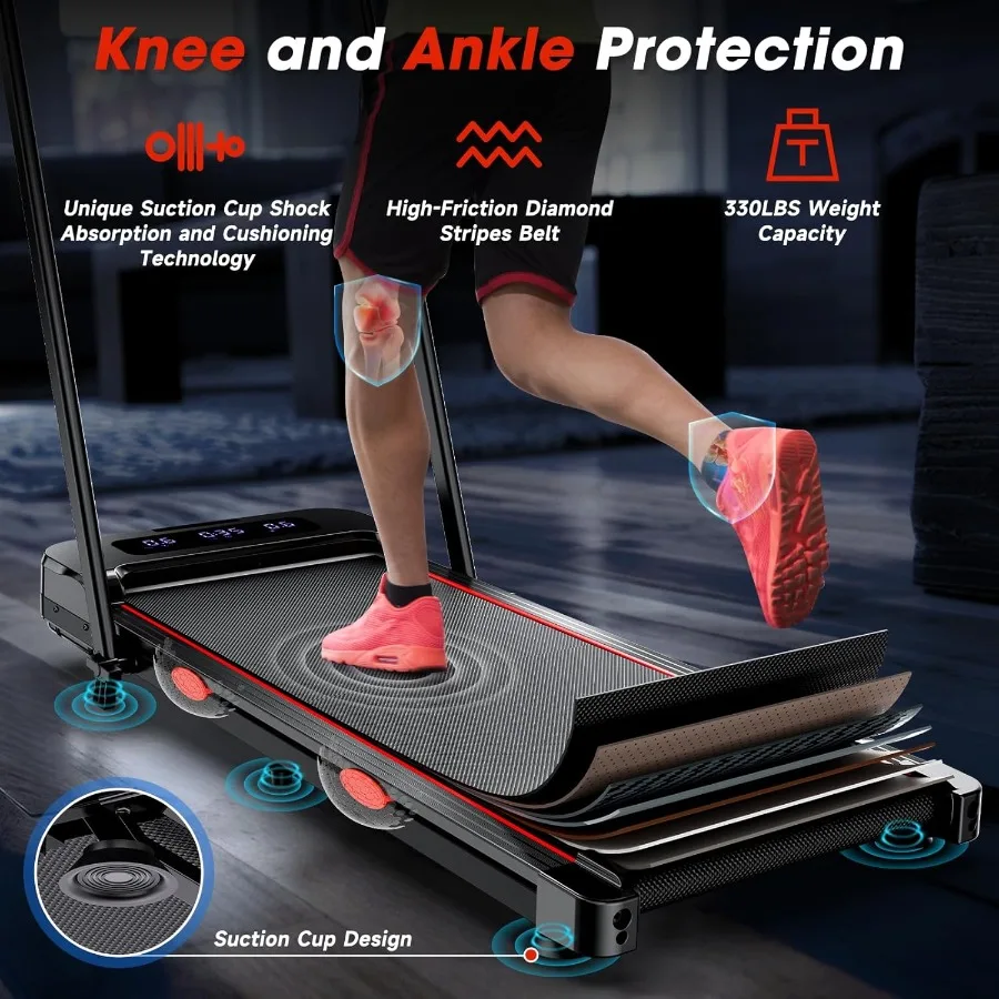 جهاز مشي محمول تحت المكتب للمكتب المنزلي واللياقة البدنية: آلة المشي والجري 2 في 1 مع مائل قابلة للتعديل تدعم الأعلى #4