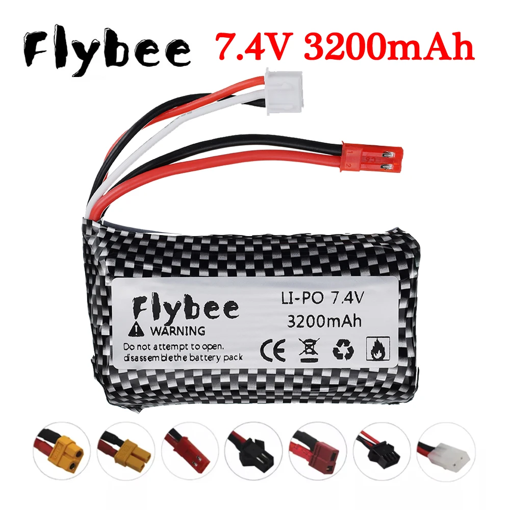 

7.4V 3200mAh 18650 Lipo Batery for remote control helicopter toy parts upgrade 7.4V 20C Lipo battery RC Toys Car Truck Boat