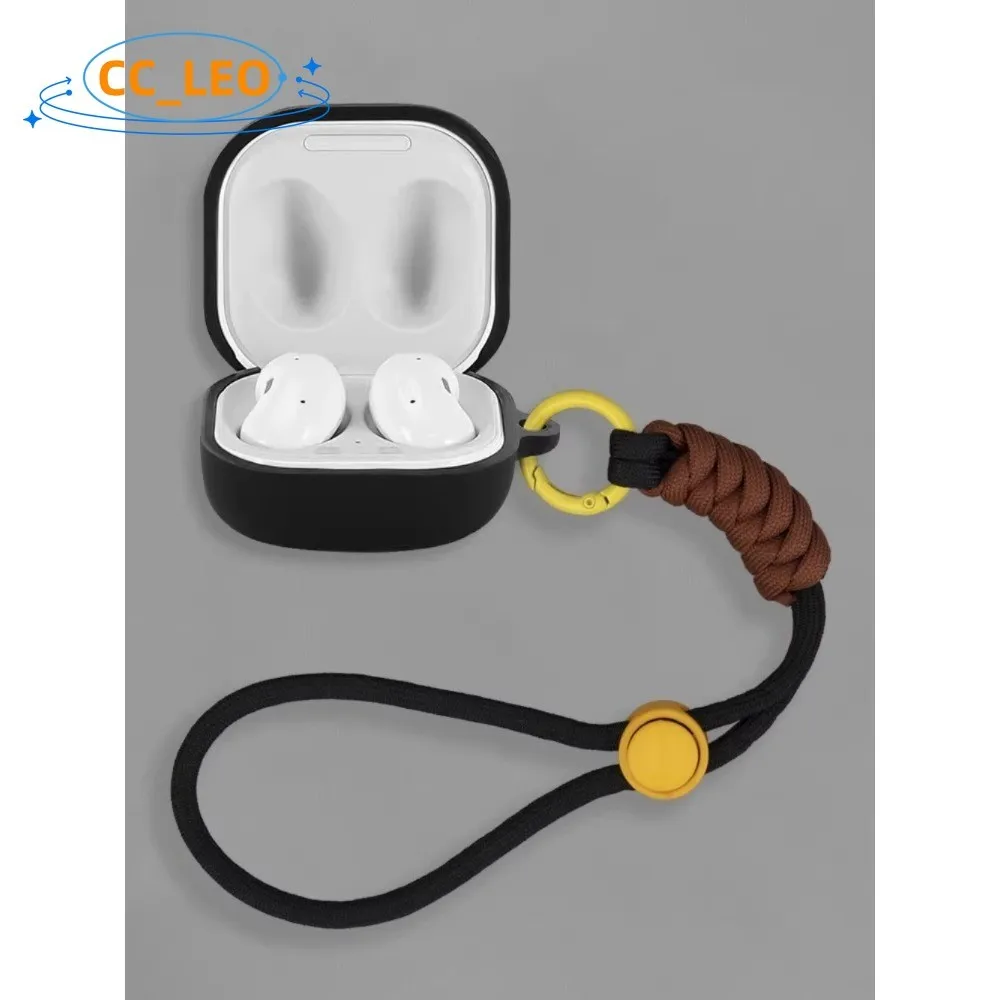 حافظة لهاتف سامسونج جالاكسي بادز كور جالاكسي بادز FE حافظة ناعمة من السيليكون بحبل نايلون سامسونج جالاكسي Buds2 Pro حافظة واقية #1