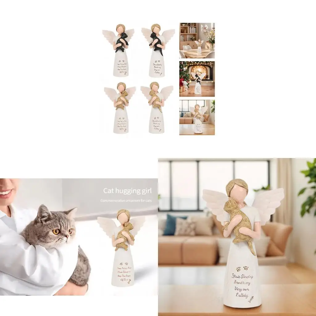  Angel of Friendship Pet Memorials Gift Cats Dog Remembrances Angel Figurines Loss of Pet Sympathy Gift Table Ornament