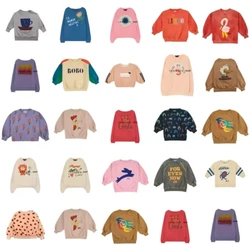 Kid Jumper OUYANG&IVAN Kids Cotton Sweatshirt AW New Children Magenta Velour Clothes Boy Girl Loose Warm Top Sweaters Outwear