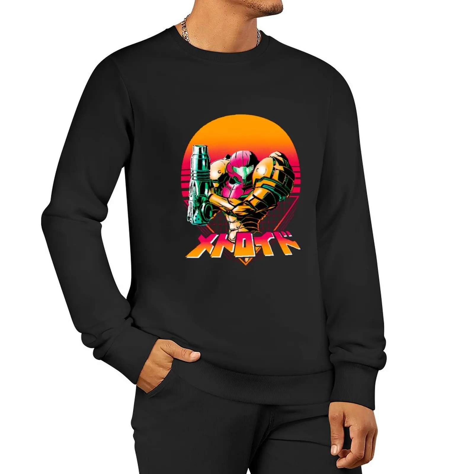 Metroid Dread Samus artwork Vintage Pullover Hoodie anime clothes autumn clothes oversize sweatshirts