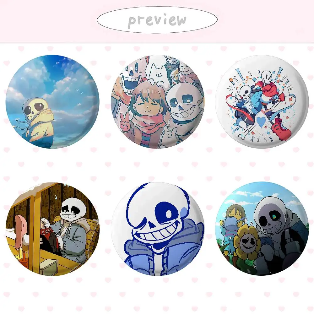 Cute H-Undertale Sans Cover Brooches Funny Meme Badge Fashion Jewelry Gifts