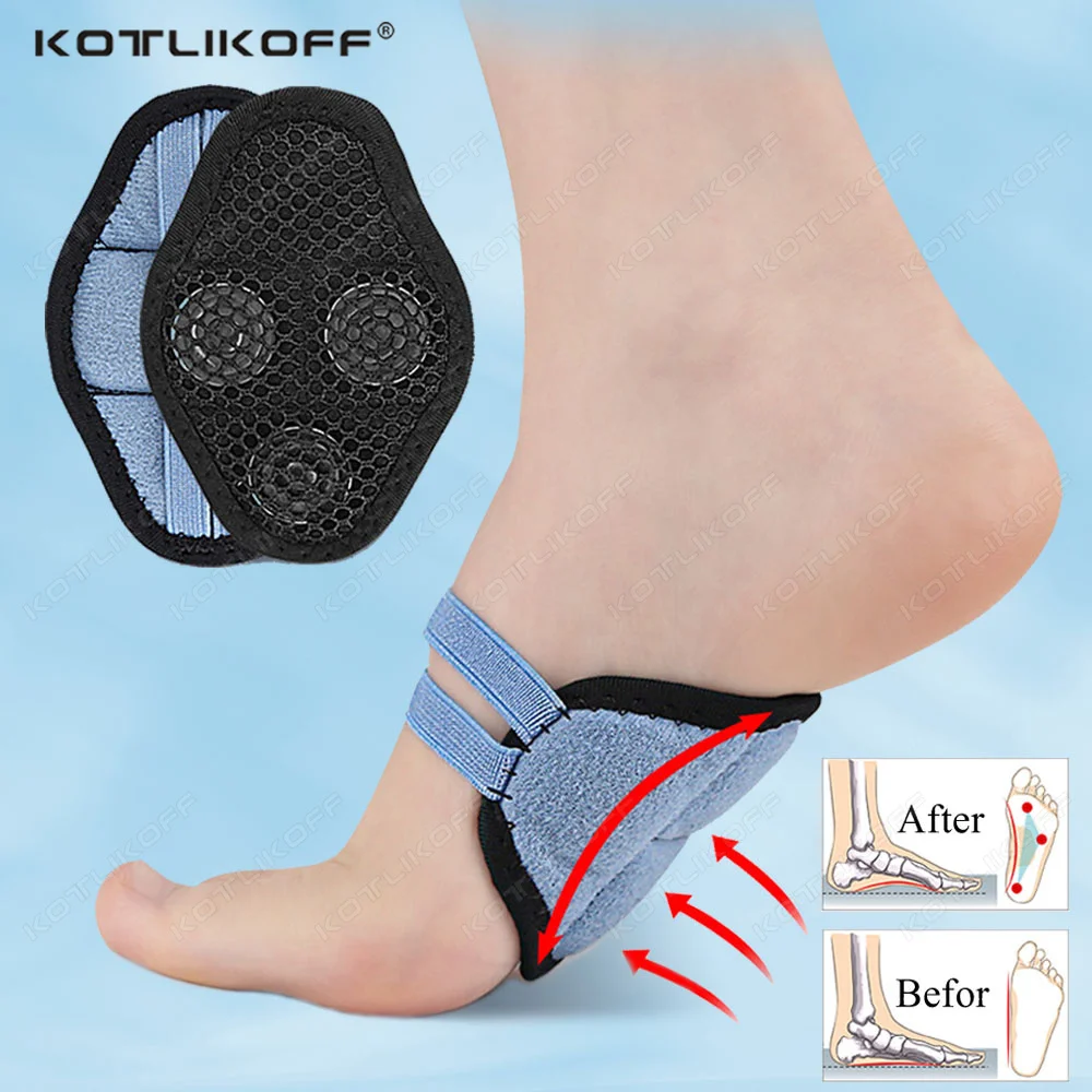 

Удобная защитная подушечка для ног, плоская поддержка свода стопы, ортопедическая подушечка с магнитом, подошвенная фасция, подушечка половинного размера, аксессуары для обуви