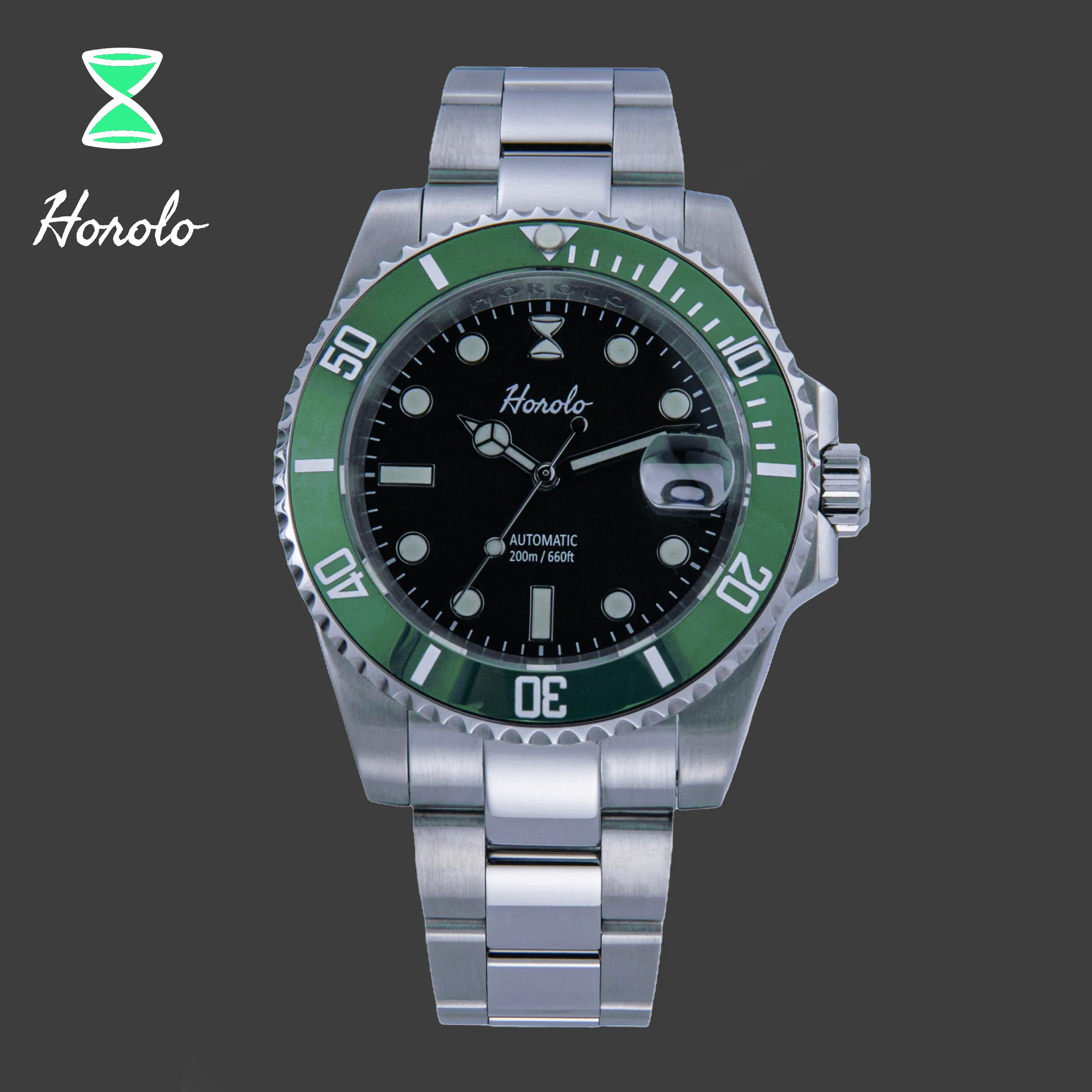 

Horolo Submariner 200 Meter Water Resistance Super Luminous Stainless steel 316L NH35 Automatic Movement Men' Watch Gift
