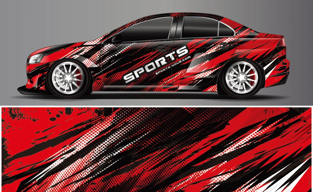 

Racing Full Body Vinyl Wrap Modern Design Vector Image Car Full Wrap Sticker Decorative Car Decal Car Graphic Decal