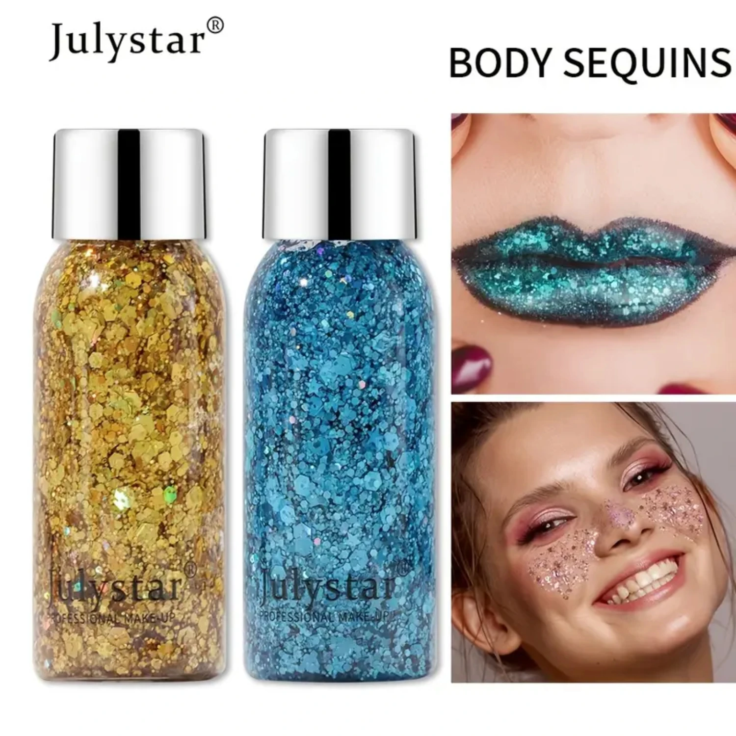 Glitter per il corpo olografico a 10 colori, glitter a lunga durata Shimmer Chunky Paillettes Glitter per corpo, viso, trucco per capelli