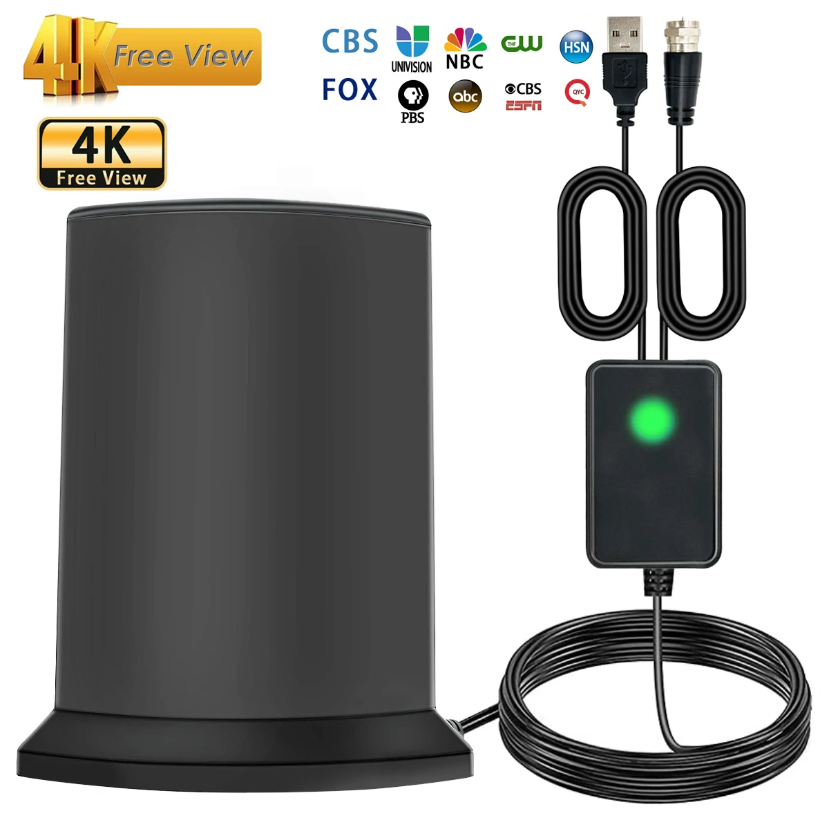 Indoor TV antenna 50-100 miles with amplifier signal intensifier supporting 4K1080P high-definition digital TV antenna