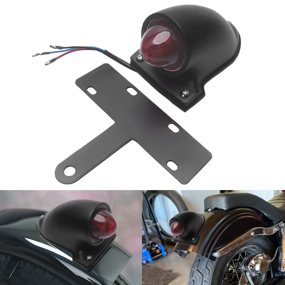 

Universal Motorcycle Rear TailLight Stop Brake Light For Bobber Cafe racer Chopper Cruiser Vintage Running Light Tail Lamp