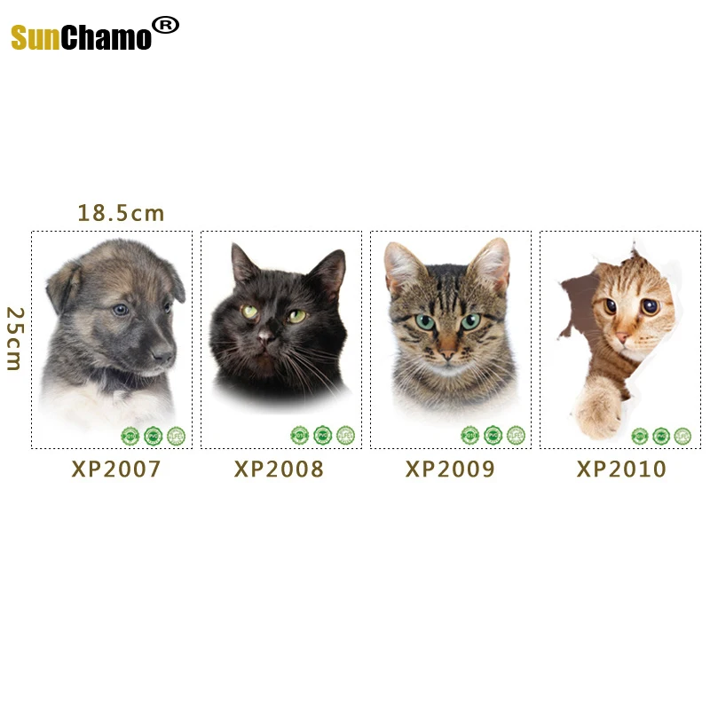 Sunchamo Cute Cat 3D Cracked Toilet Sticker Wall Stickers Fridge Car Seat  Living Bath Room Home Decor Wallstickers Bedroom