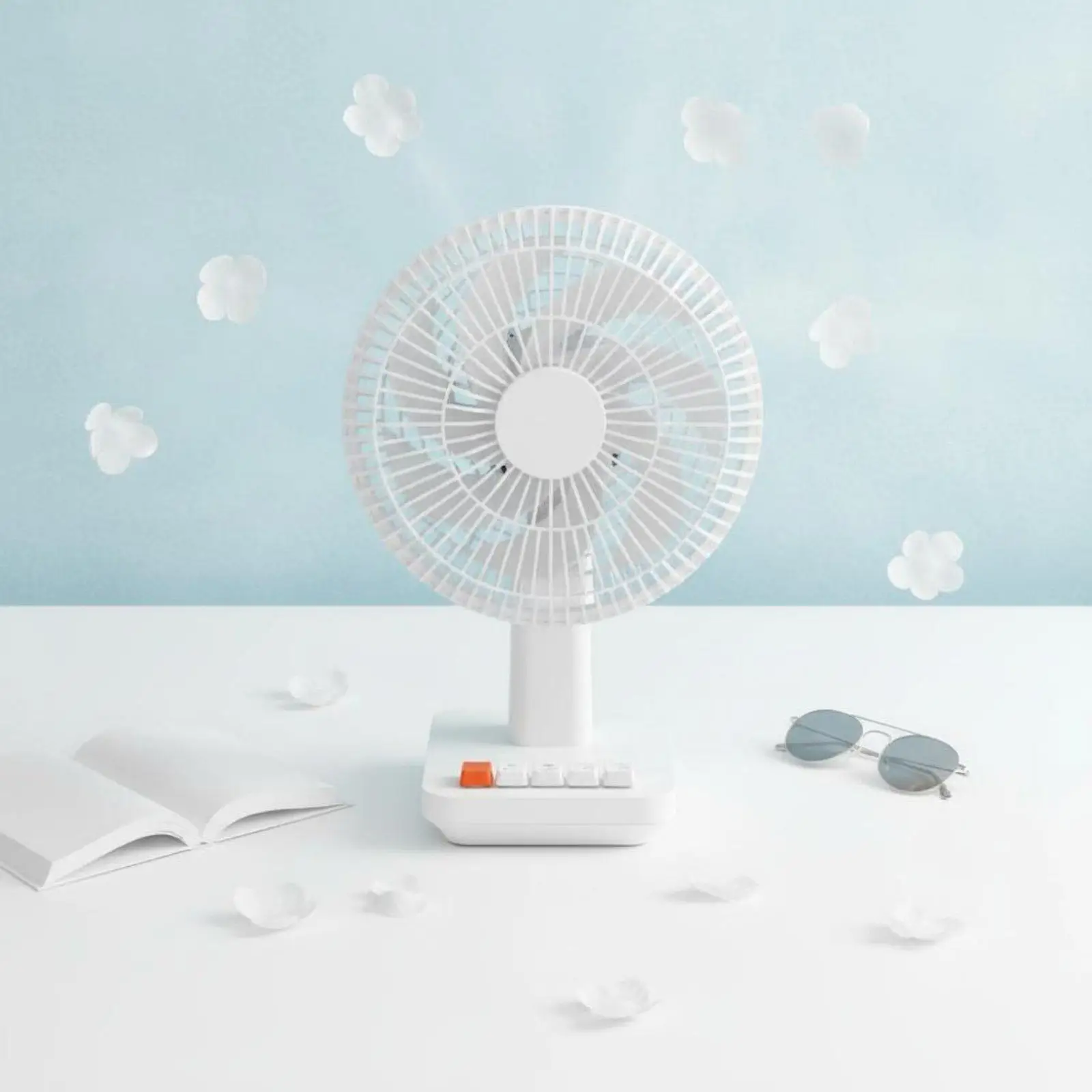 Mini USB Desk Fan Portable Rechargeable Small Table Fan with 4 Speeds and 20 Degree Tilt for Workspace Bedroom
