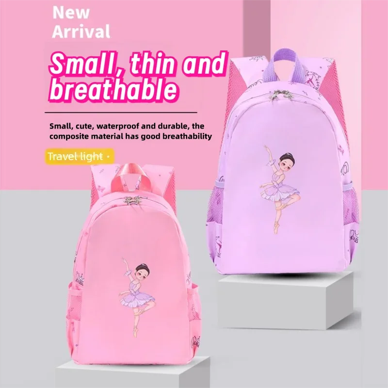Tas Ransel Senam Anak Perempuan dengan Tali Bahu untuk Balet, Latin, Yoga, Tap, Jazz, Perjalanan, Penyimpanan, Tas Baru untuk Anak Perempuan