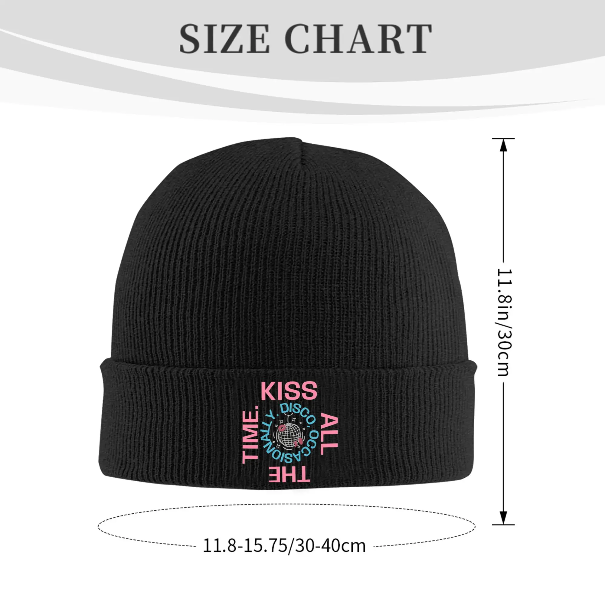 Kiss All The Time Disco Knitted Caps for Women Men Beanies Autumn Winter Hat Acrylic Muisc Warm Caps