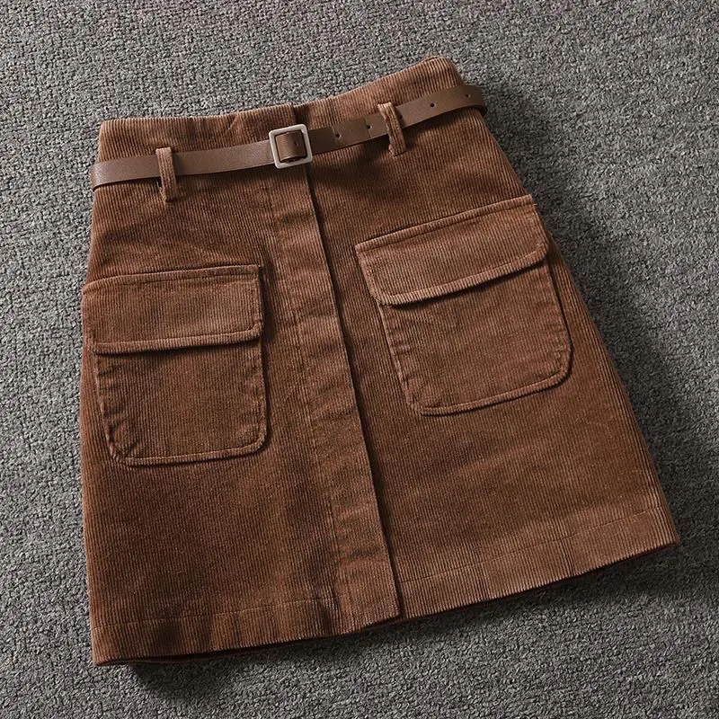 Mini jupes en velours côtelé pour femmes, Version coréenne Y2k, Vintage, ligne a, vêtements Preppy assortis, Harajuku, loisirs de base Empire, nouvelle collection