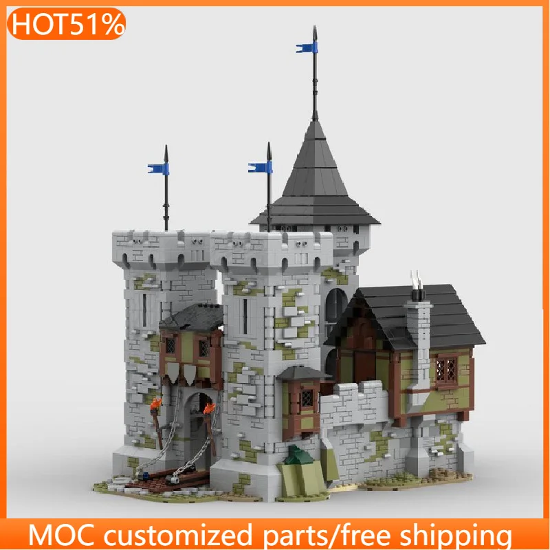 2218 PCS Customize Defensive Castle MOC Customize Modular Building Block Brick Creative Design Model DIY Boys Toy Birthday Gift