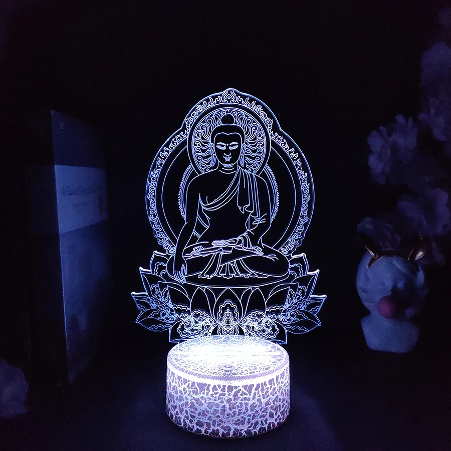 3d Night Light Buddha Sakyamuni Hot Selling for Bedroom Decor Cute Birthday Colorful Gift LED Lamp Manga Kid Lovely Present