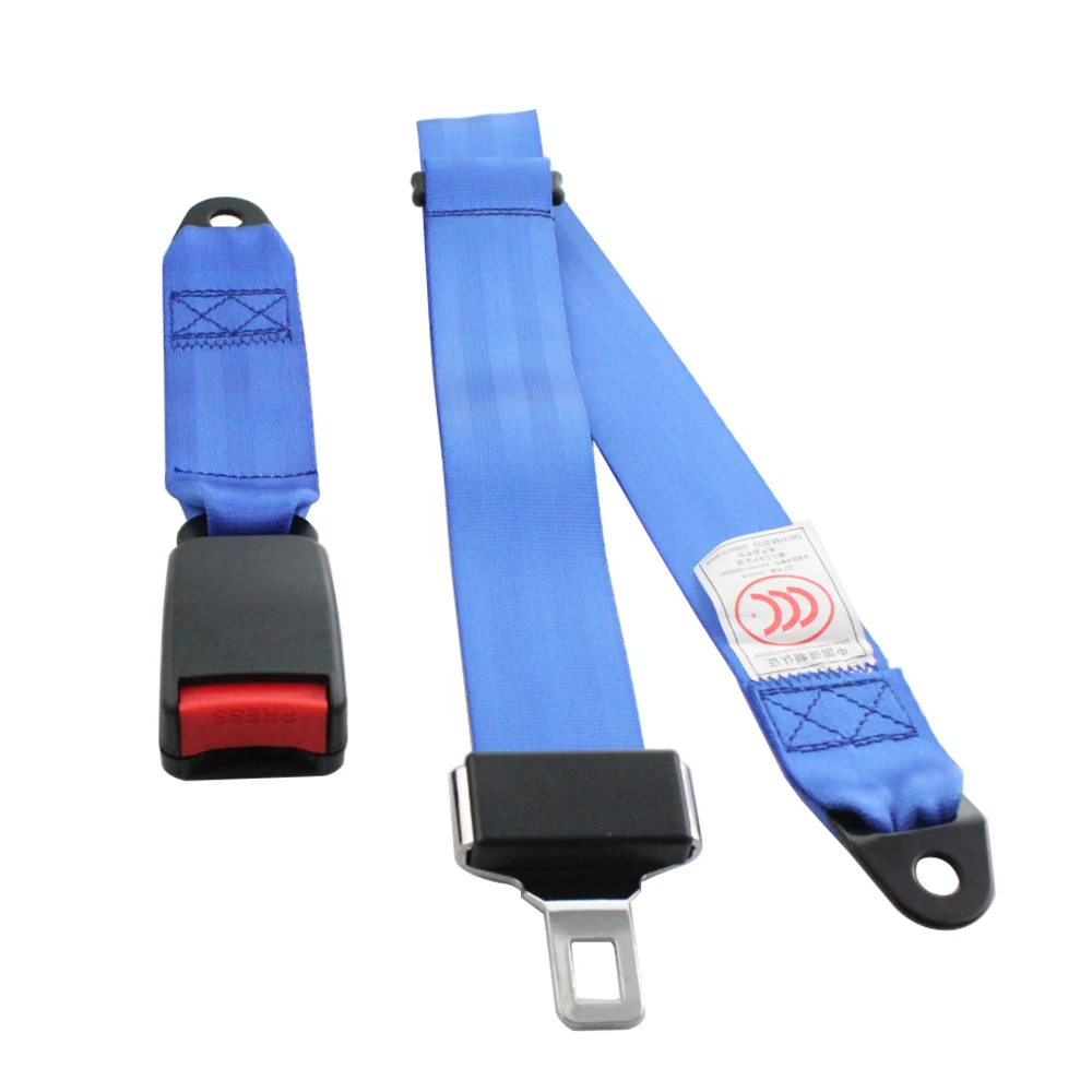 1PCS Blue 2Points Car Auto Seat Seatbelt Universal Seat Belts Adjustable Extension Bucklet Truck Seat Safety Belt Car Accessorie
