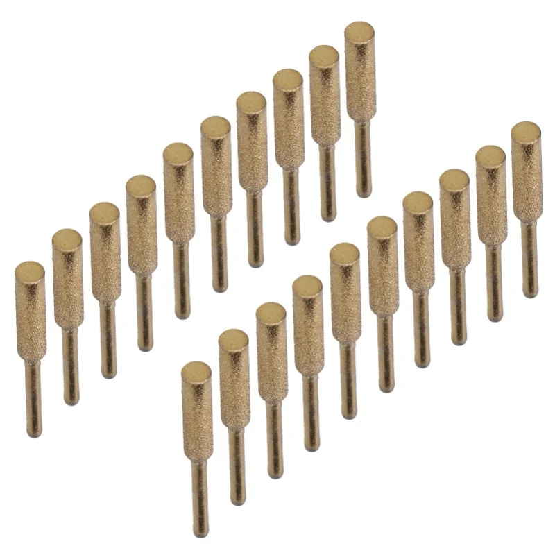 

20Pcs Chainsaw Sharpener Burr Grinding Head Rotating File Sharpening Tool Set KitGold 5.5mm