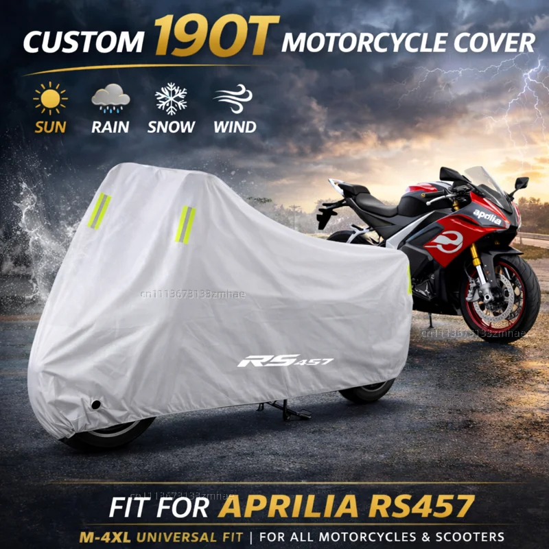 

For Aprilia RS457 RS660 RSV4 Tuono 660 RS 457 2024 2025 Motorcycle Cover Waterproof Heavy Duty Outdoor Rain Dust Sun Protector