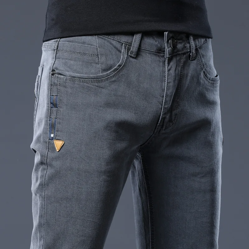

Skinny Denim Jeans Men Slim Fit Stretch Mens Jeans Pant Gray Blue Trousers Jeans For Male