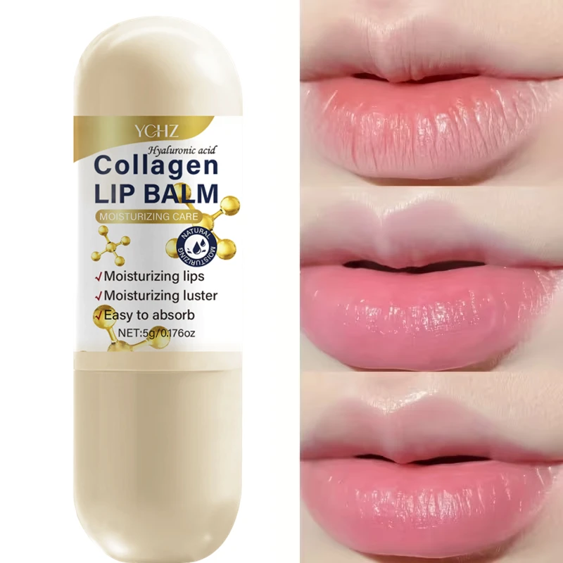 Collagen Lip Balm-5G, Firming and Smoothing Lips, 72-Hour Long-Lasting Moisturizing, Unisex, Pre-Lipstick Primer, Lip Care, Skin Care, Holiday Gift