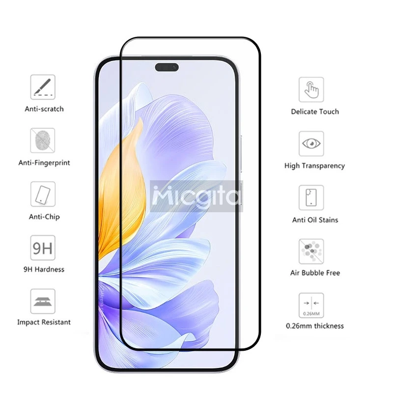 4+2 Tempered Glass Protector For Honor X60i Screen Protector Shockproof Anti-Scratch and Soft Fiber Lens film