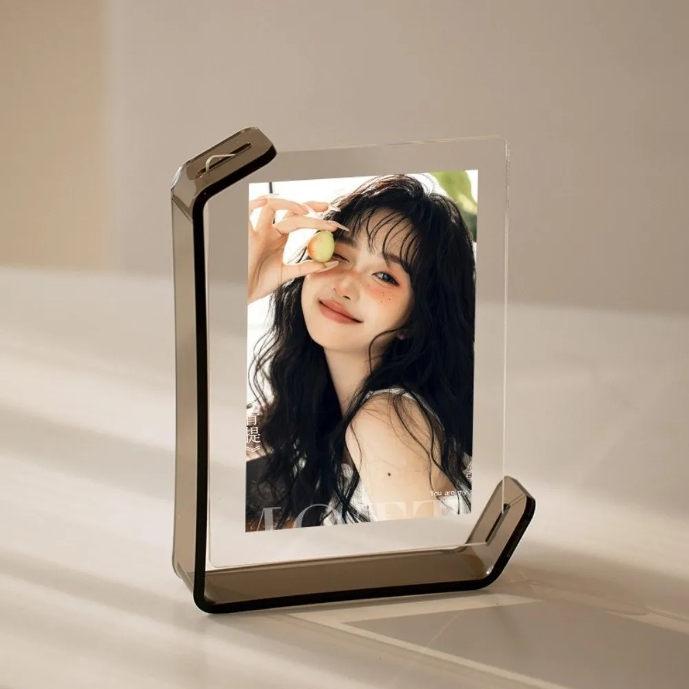 5/6/7/8 Inch Acrylic Photo Frame Modern Transparent Poster Frame Decorative L-shaped Tabletop Stand Tabletop Display
