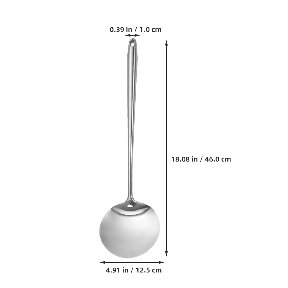 

Round Head 304 Stainless Steel Wok Spatula Long H Cooking Spoon Kitchen Tool Heat Insulation Anti Scald Metal Utensil