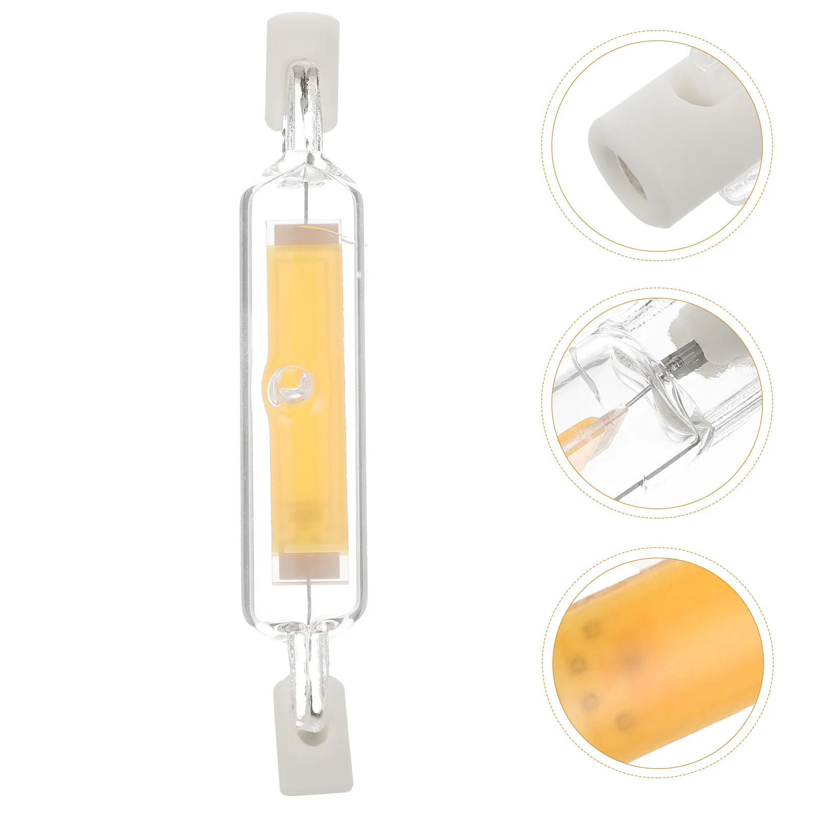 R7s LED Double Ended Floodlight 6W 78Mm 220V Halogen Bulb Replacement No Flicker No Buzzing Cob Light for Desk Garden Garage