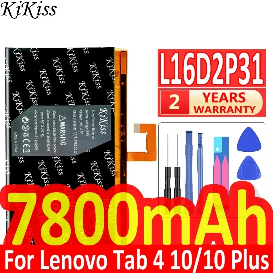 

Аккумулятор KiKiss 7800 мАч L16D2P31 для LENOVO TAB4 TAB 4 10/10 REL/10 PLUS 10PLUS TB-X304L X304F TB-X704F X704L X504F X504L