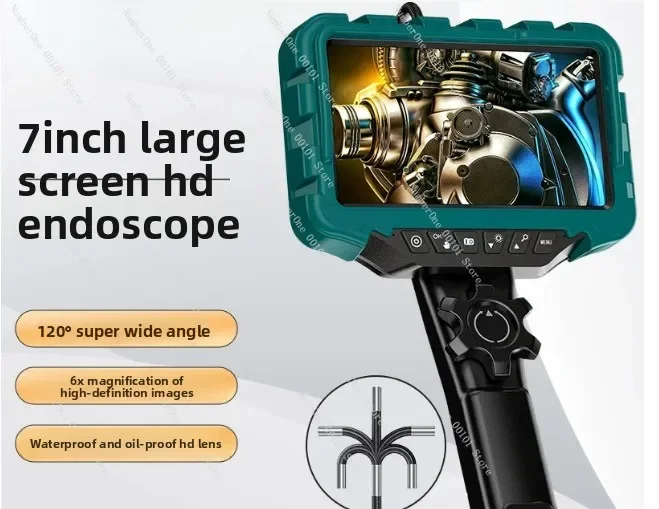 7-inch screen 6mm single/dual lens 1080P 360° steering endoscope HD camera car maintenance engine carbon deposition detection