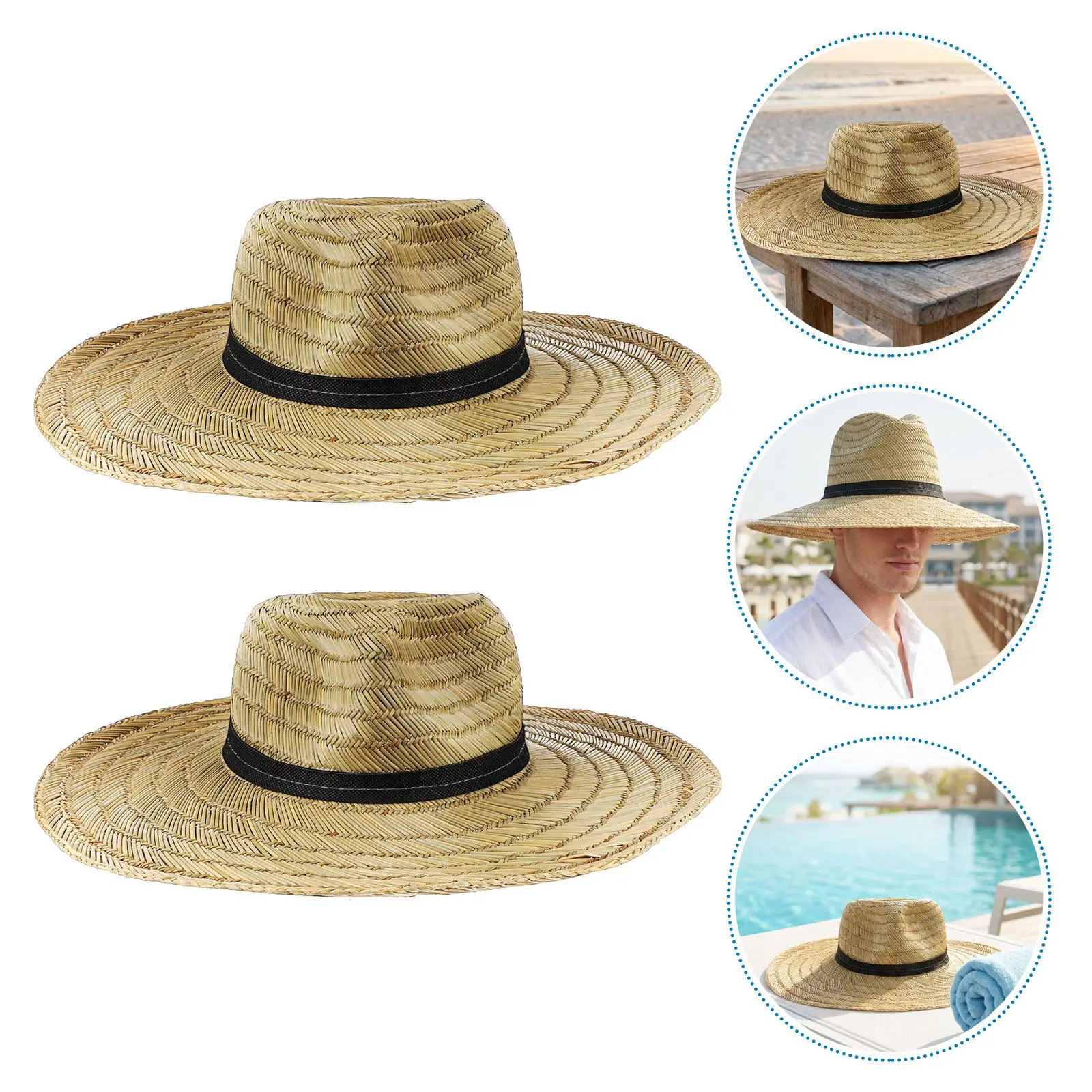 قطعتان من قبعات القش ذات الحاف - مراجعة Cowboy Hat Straw وسعره