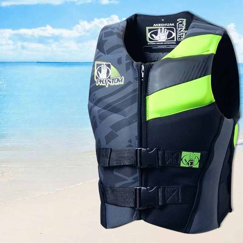 Premium Life Jacket Soft Buoyancy Foam Non-absorbent Water Sports Vest for Yacht Jet Ski Sailing Boating Floating Safety Gear