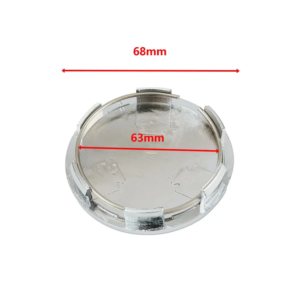 4pcs Car Wheel Center Cap 63mm 68mm Universal Chrome Silver ABS Accesorios Coche Car Wheel Center Hub Cap Cover Kit