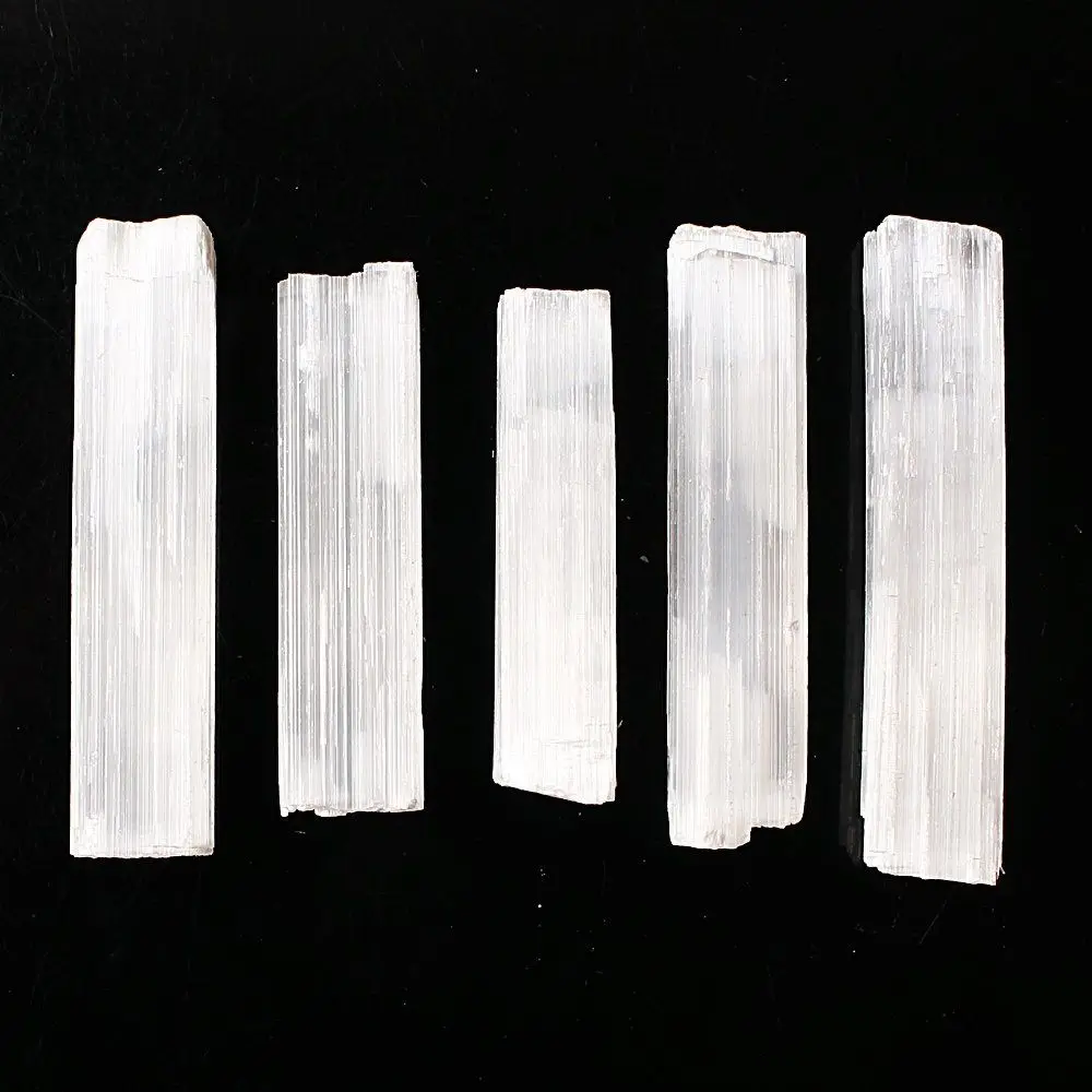 DIY Accessory Jewelry Making Reiki Energy White Selenite Wand Healing Stone Crystal Quartz Natural Gypsum Sticks