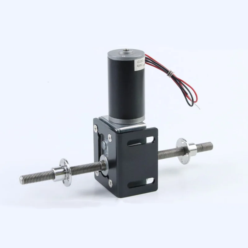 Peredam gigi Worm, 12V 21W 24V 25W DC Motor M8 sekrup poros Output ganda 5840-31ZY kecepatan dapat disesuaikan CW CCW Motor mikro