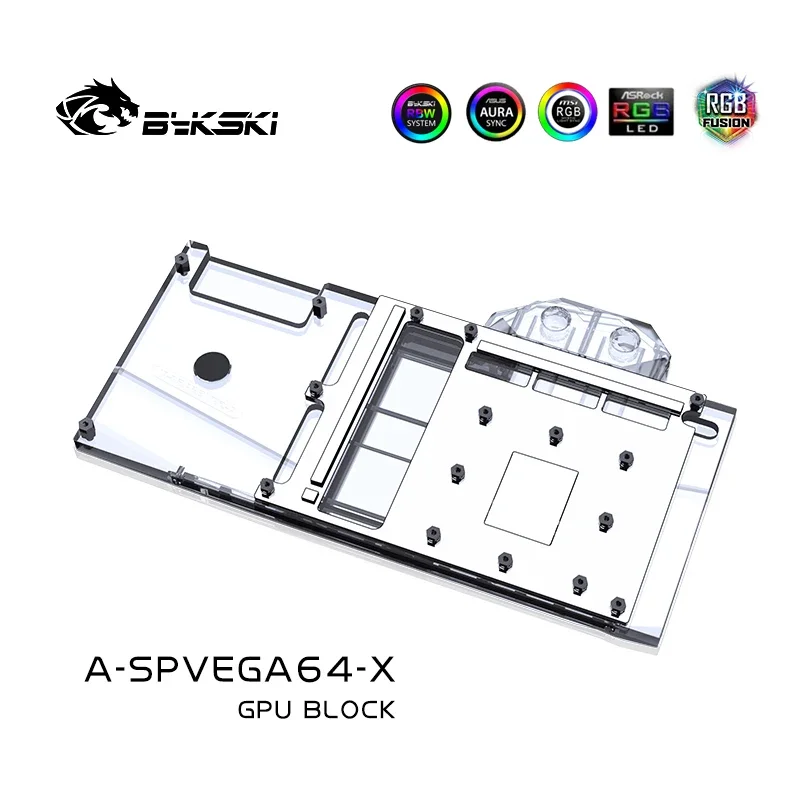 Bykski-كتلة ماء كاملة وحدة معالجة مركزية للياقوت ، النيترو + ، RX ، Vega56 ، 8GHBM2 ، رادياتو كتلة النحاس VGA ،