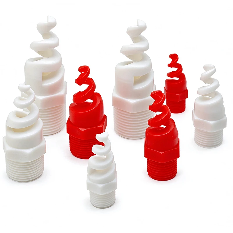 Plastic Spiral Nozzle 1/4,3/8,1/2,3/4 Male Thread  Atomization Sprinkler Heads for for Industrial Cleaning Dust Removal Cooling