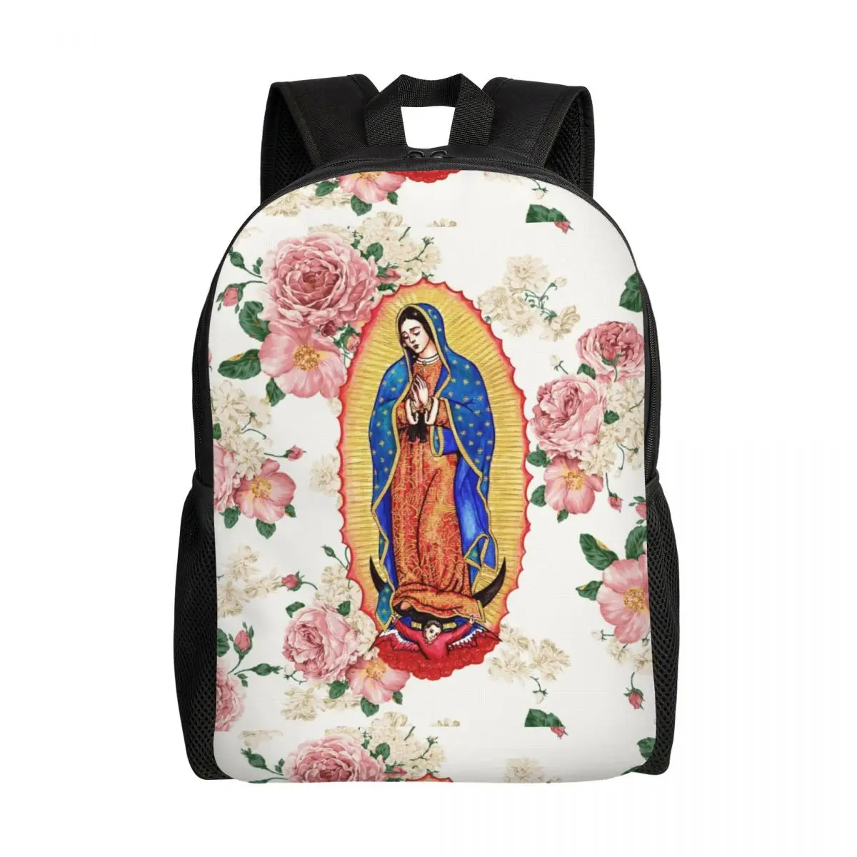 

Custom Virgin Of Guadalupe Laptop Backpack Men Women Casual Bookbag for School College Student Mexico Catholic Virgin Mary Bags