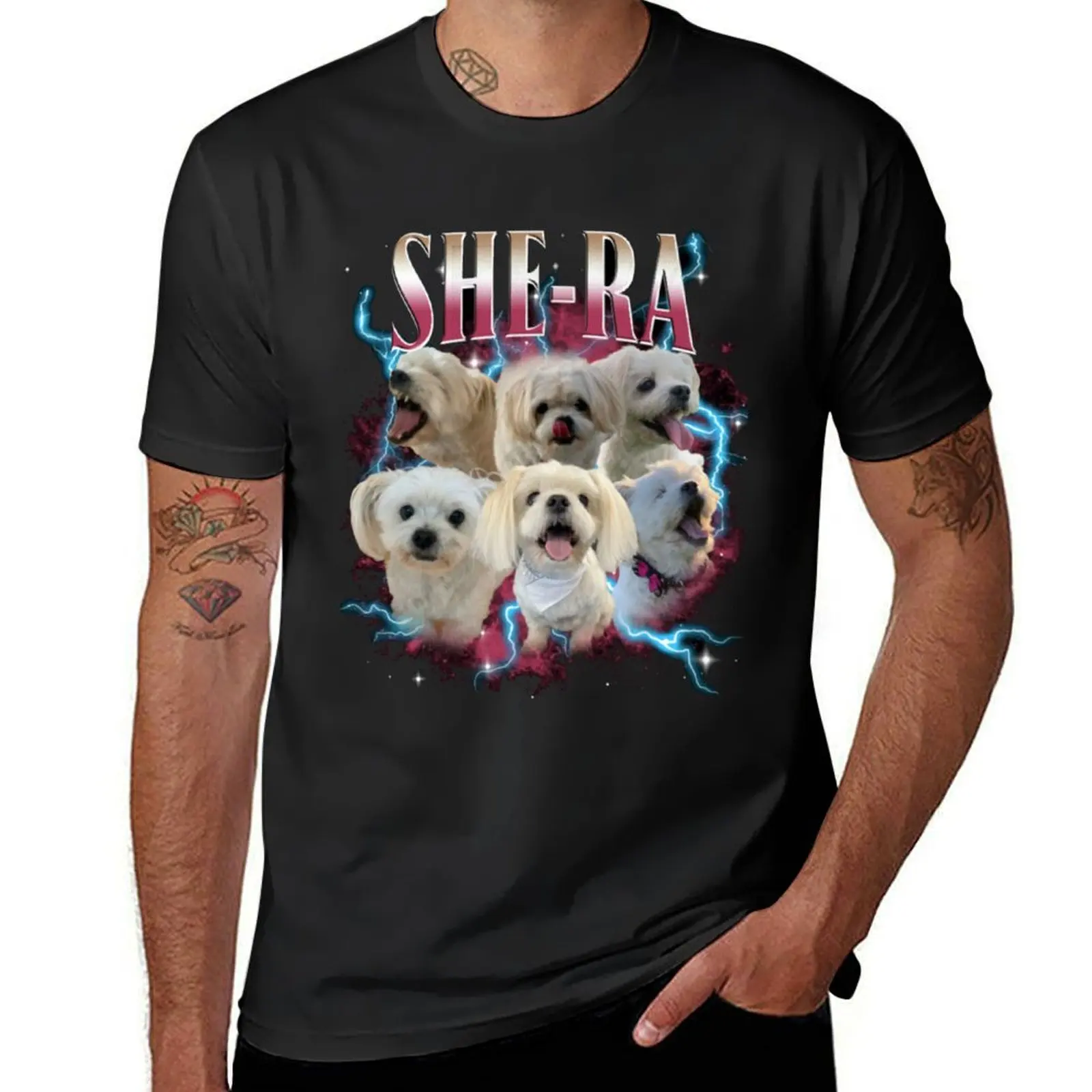 SHE-RA Pink T-Shirt Short sleeve tee quick-drying summer tops black t shirts for men