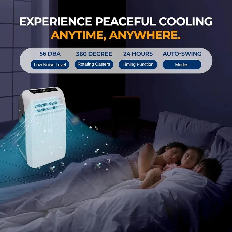 Small Air Conditioner Portable 12,000 BTU with Built-in Dehumidifier + Heat - Portable AC Unit for Rooms Up To 550 Sq Ft