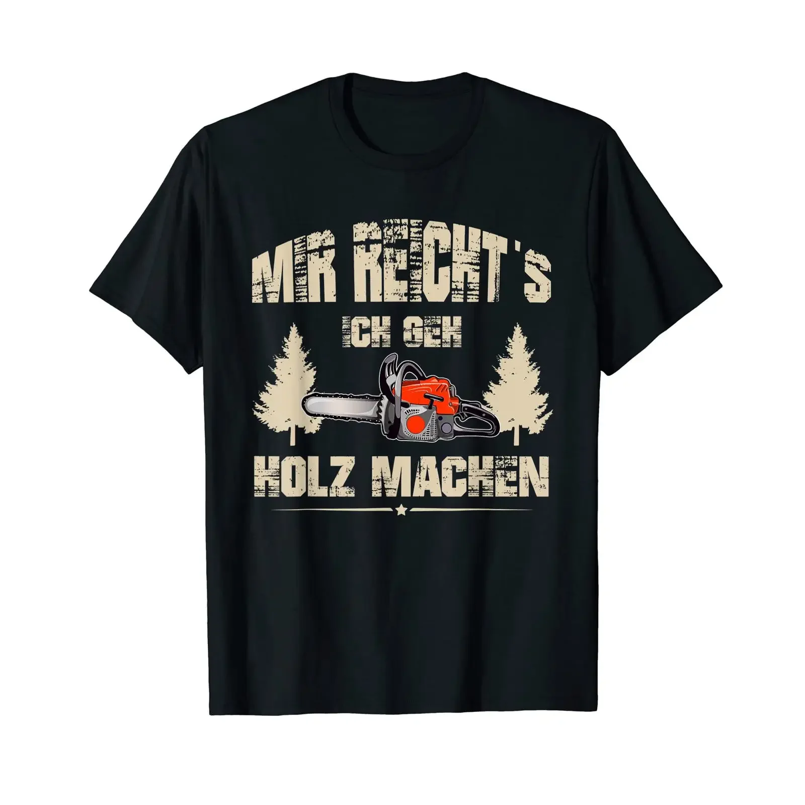 Men's I've had enough I'm going to chop wood chainsaw funny T shirt vintage Washed streetwear fashion homme designer clothes