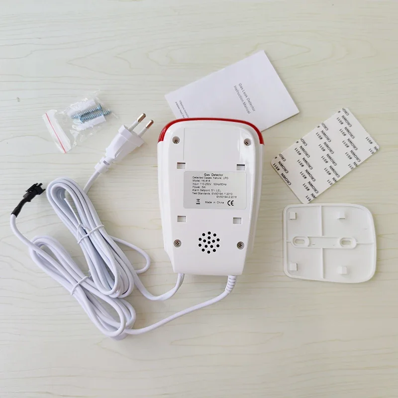 Household Gas Leak Alarm Natural Gas LPG Combustible Gas Sensor with Solenoid Valve Auto Shut Off Voice Prompt Leakage Detector