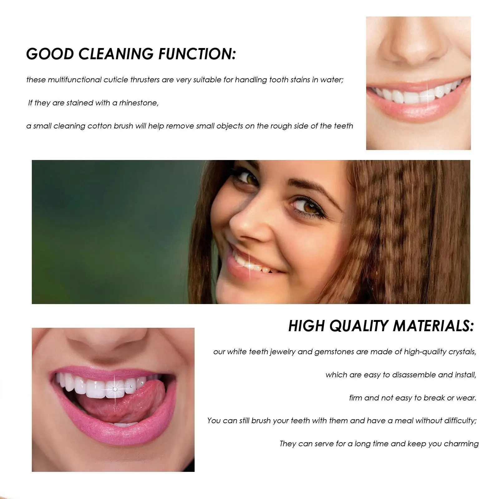 DIY Diamond Crystals Teeth Decoration Teeth Ornament Tooth Gem Jewelry Kit Application With UV Adhesive Curing Light Glue hot
