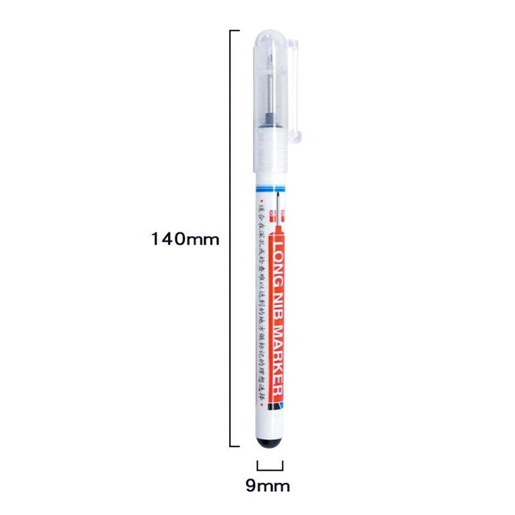 Multi-purpose Long Head Markers 20mm Deep Hole Long Nib Head Marker Metal Perforating Pen Woodworking Hand Tools